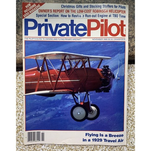 Private Pilot Aviation Magazine November 1988 Flight Aircraft Airplane Robinson - Picture 1 of 8